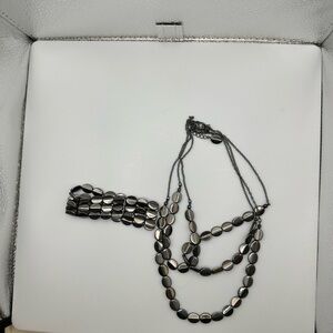 Elegant designs by Chicos Hematite bracelet and necklace